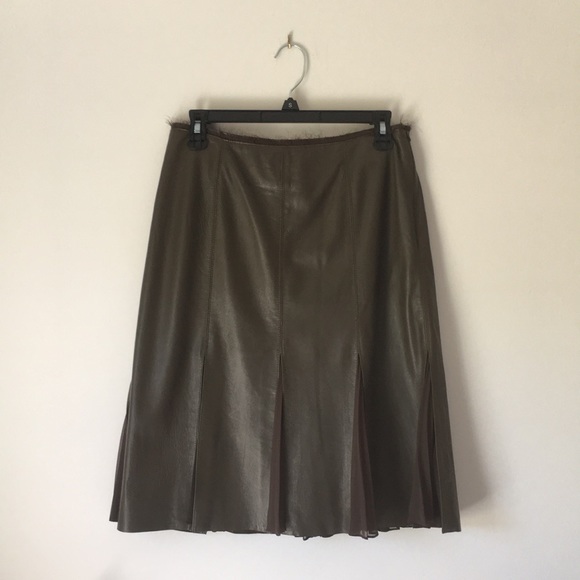 Worth Skirts Worth Brown Leather Skirt Poshmark